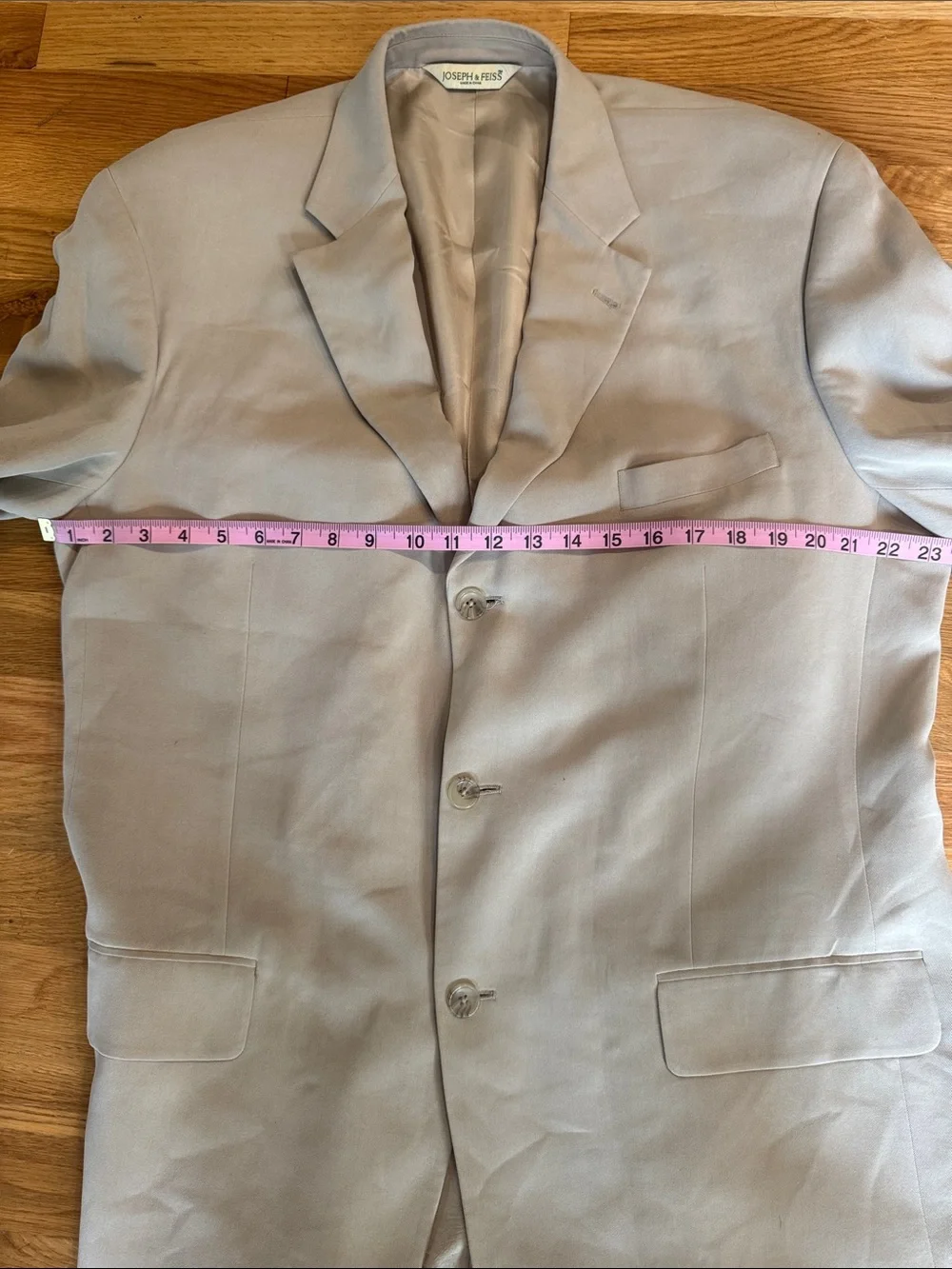 Vintage Joseph & Feiss 100% Silk Tan Blazer - Men's 44 Long